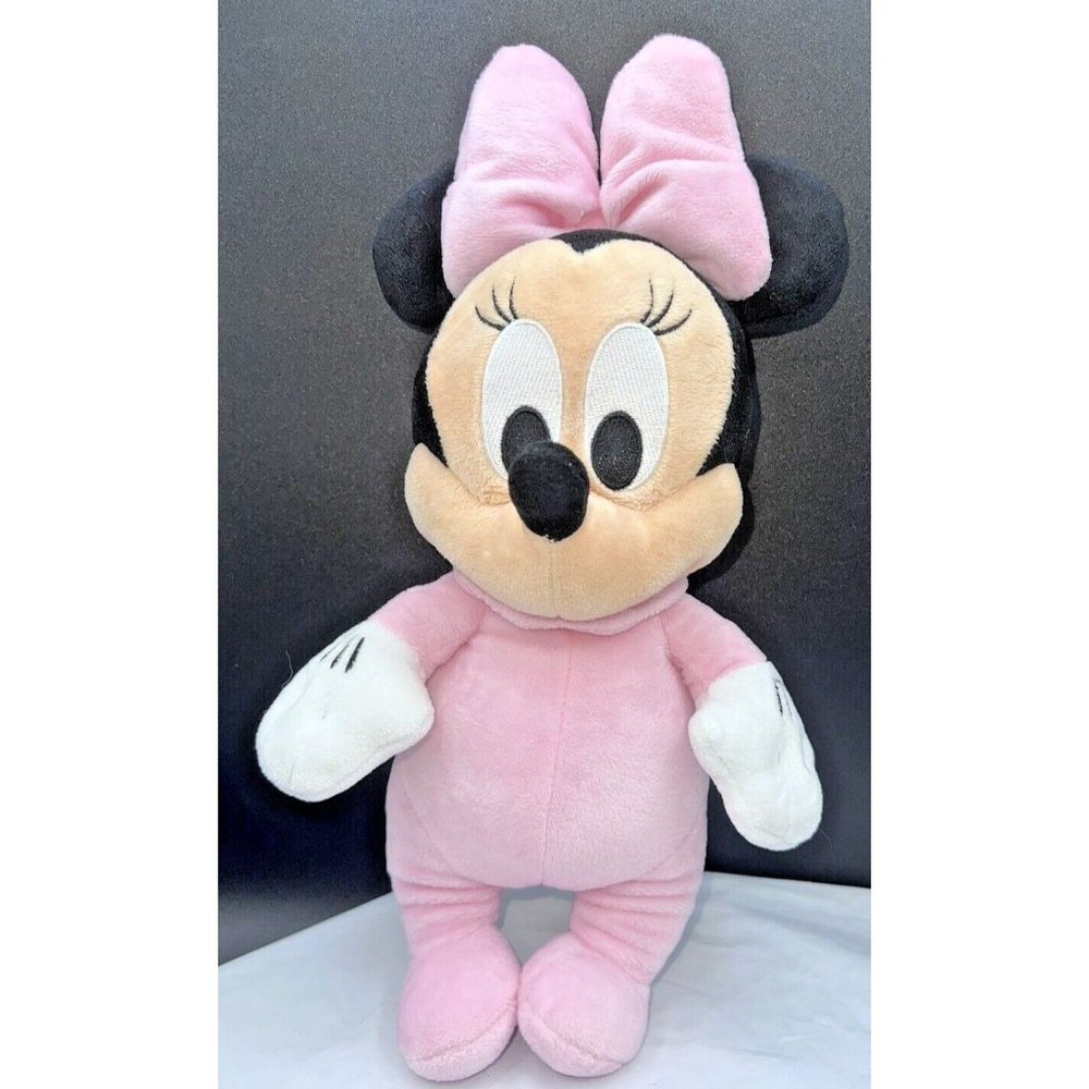 Disney Parks Babies Baby Minnie Mouse Pink Stuffed Plush 14"